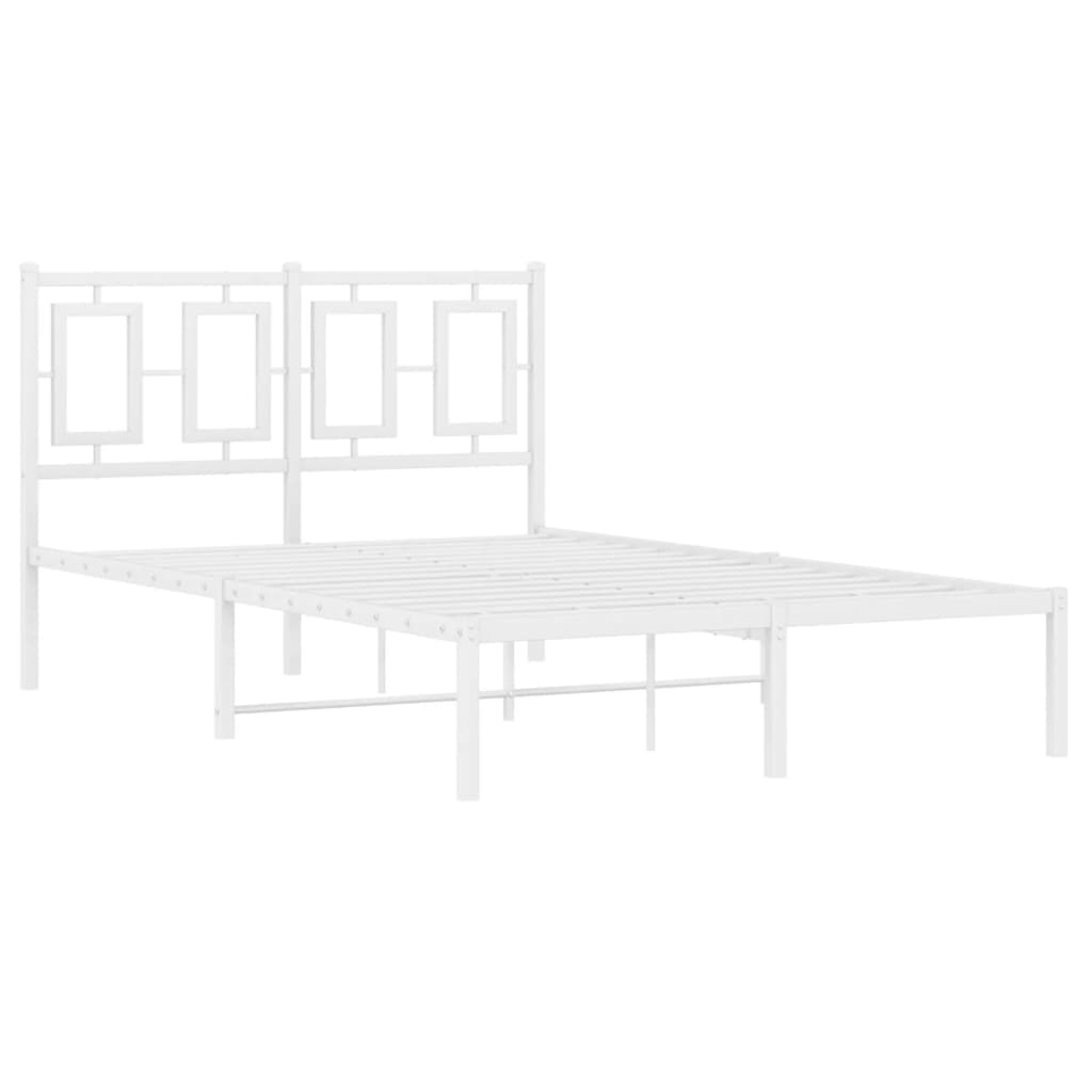 Giroletto con Testiera in Metallo Bianco 120x200 cm | homemem39