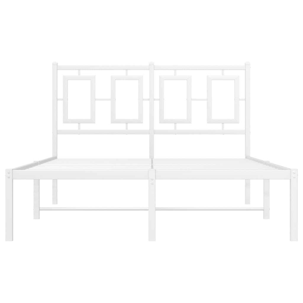 Giroletto con Testiera in Metallo Bianco 120x200 cm | homemem39