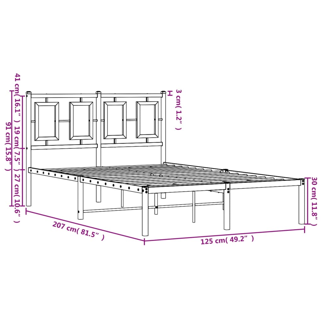 Giroletto con Testiera in Metallo Bianco 120x200 cm | homemem39
