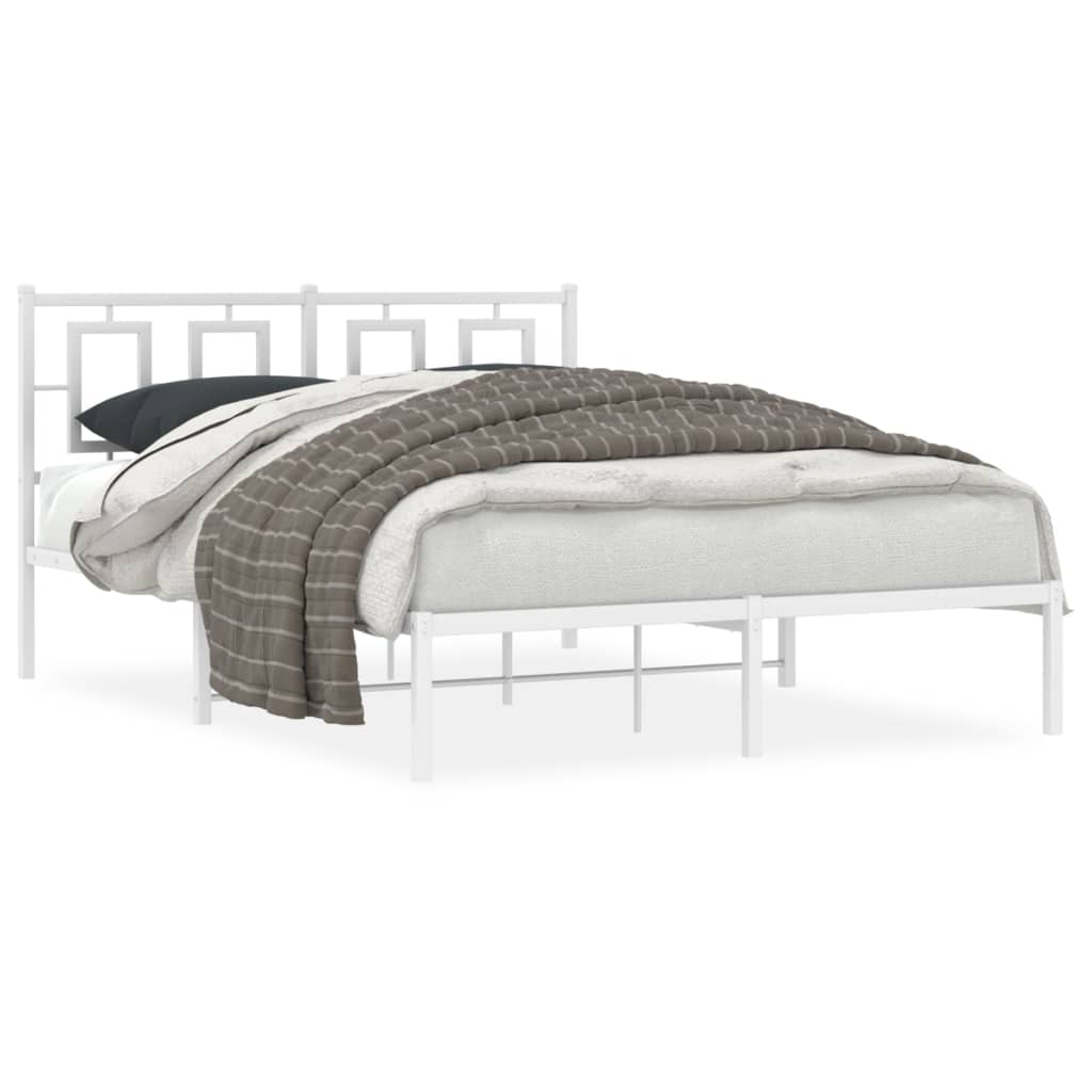 Giroletto con Testiera Metallo Bianco 135x190 cm | homemem39