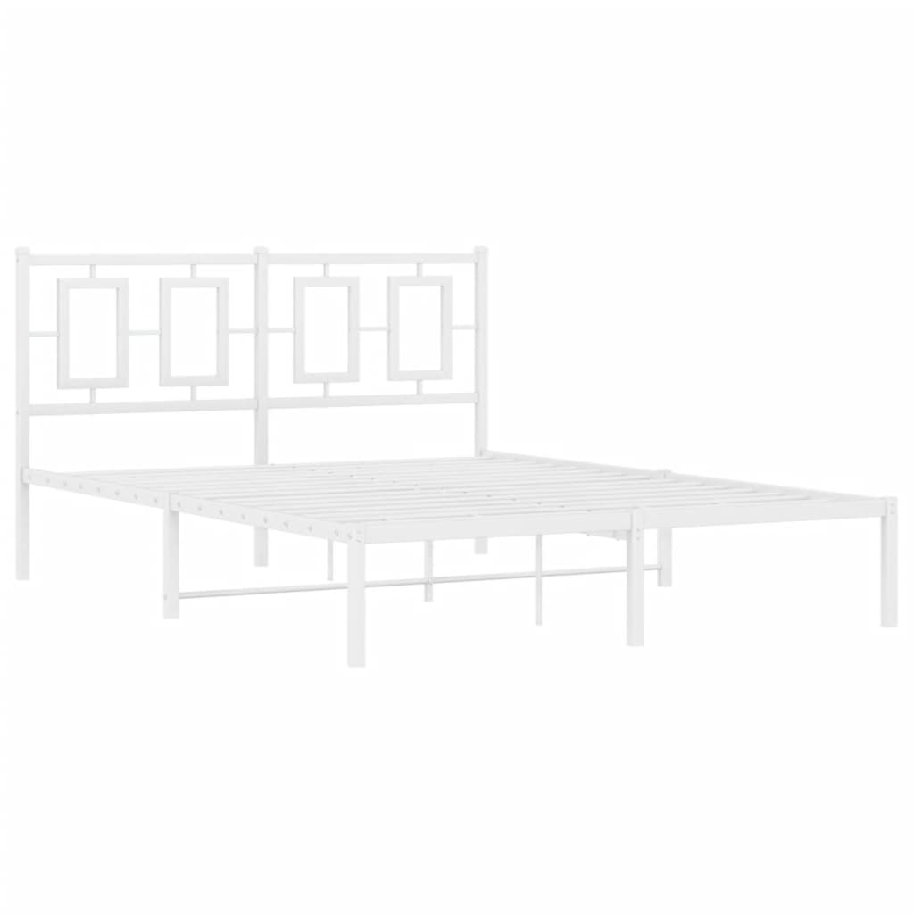Giroletto con Testiera Metallo Bianco 135x190 cm | homemem39