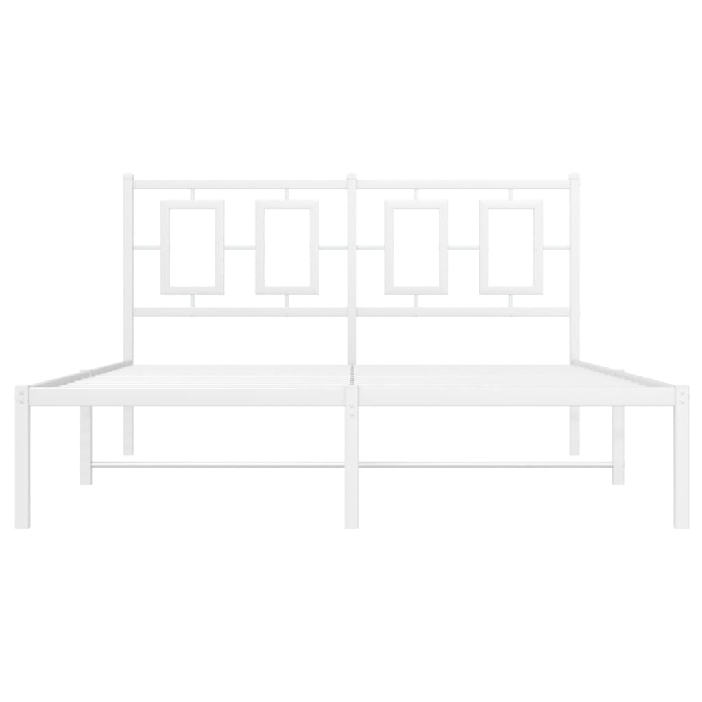 Giroletto con Testiera Metallo Bianco 135x190 cm | homemem39