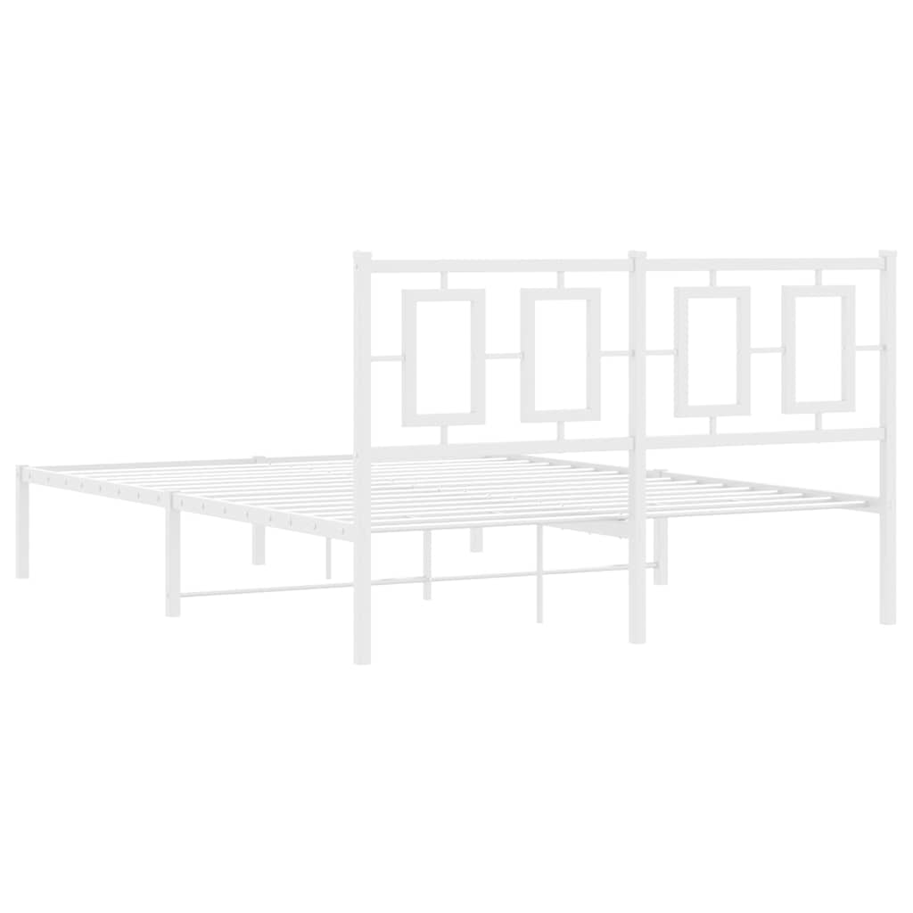 Giroletto con Testiera Metallo Bianco 135x190 cm | homemem39