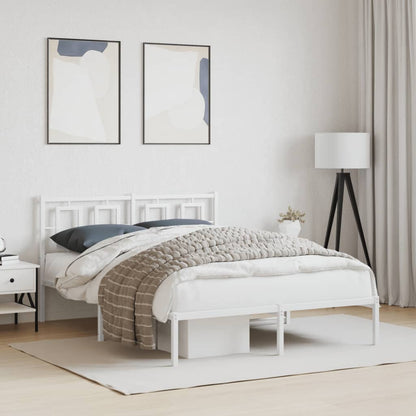 Giroletto con Testiera Metallo Bianco 135x190 cm | homemem39
