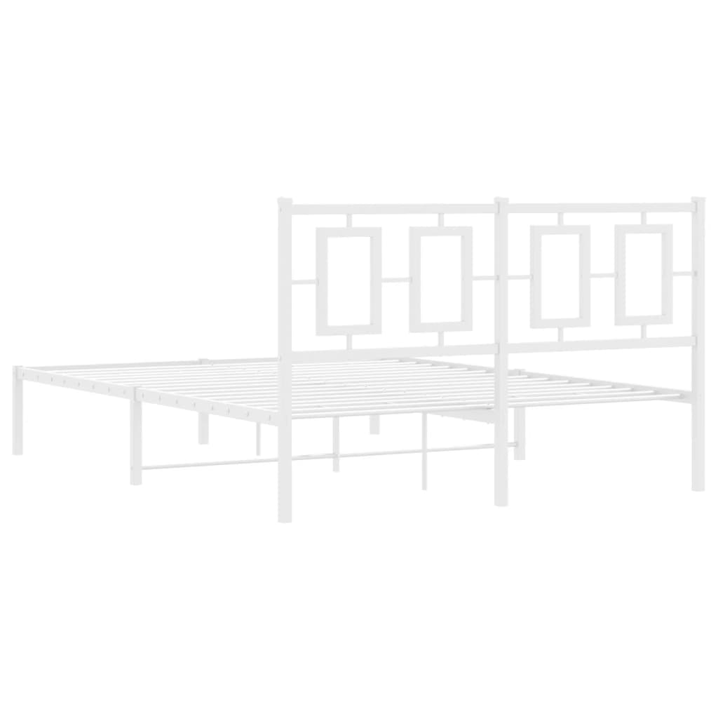 Giroletto con Testiera Metallo Bianco 140x200 cm