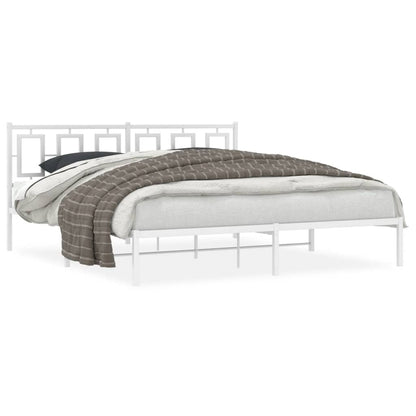 Giroletto con Testiera Metallo Bianco 183x213 cm | homemem39
