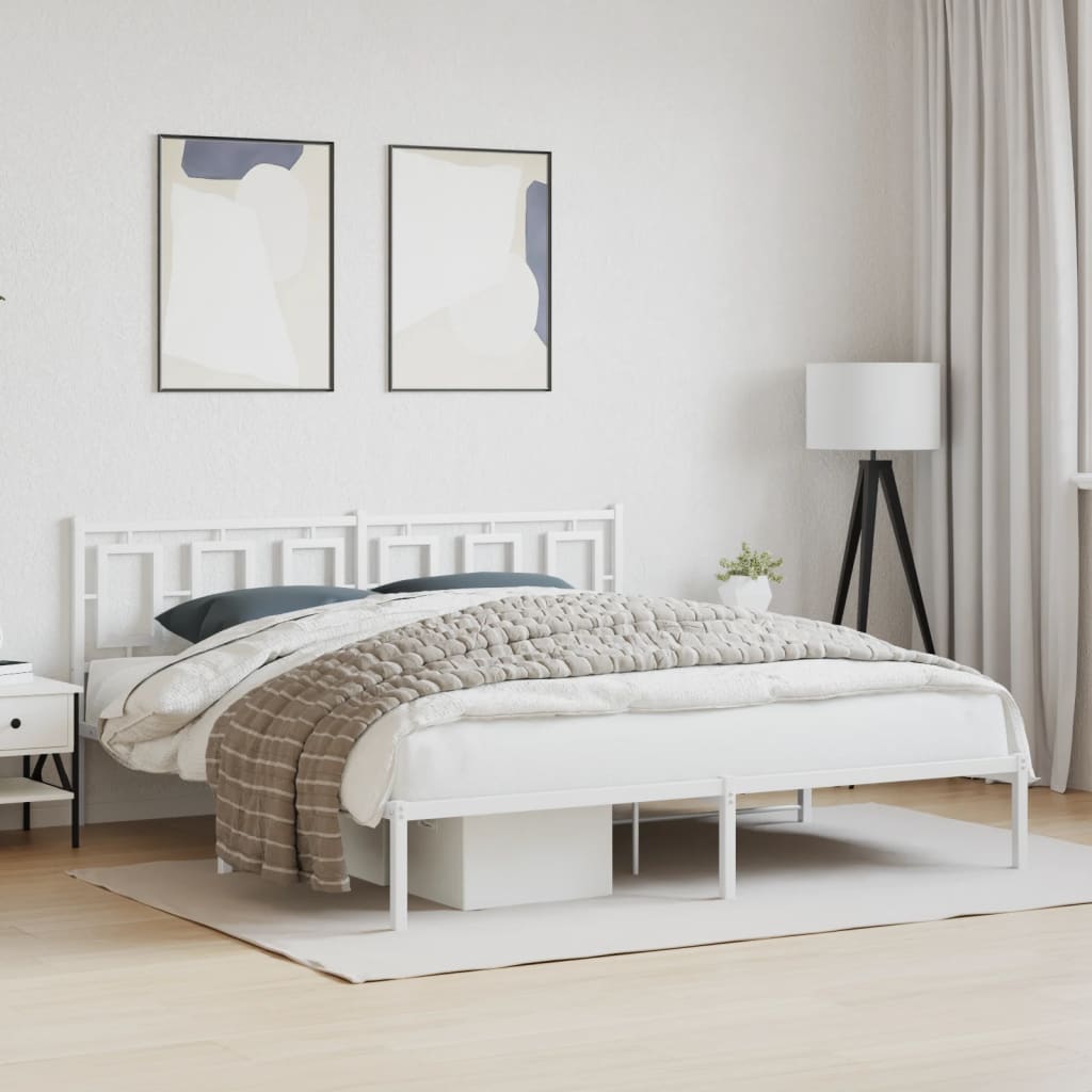 Giroletto con Testiera Metallo Bianco 183x213 cm | homemem39