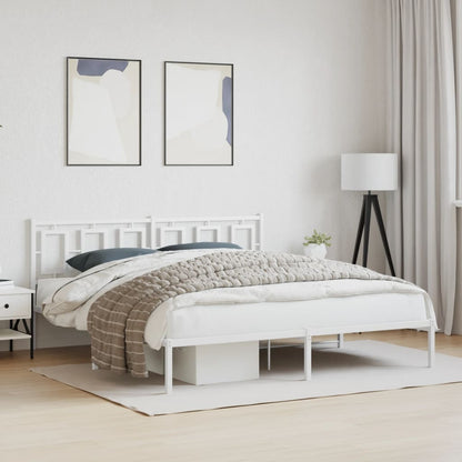 Giroletto con Testiera Metallo Bianco 183x213 cm | homemem39