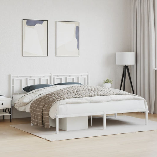 Giroletto con Testiera Metallo Bianco 183x213 cm | homemem39