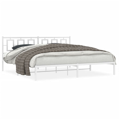 Giroletto con Testiera Metallo Bianco 193x203 cm | homemem39