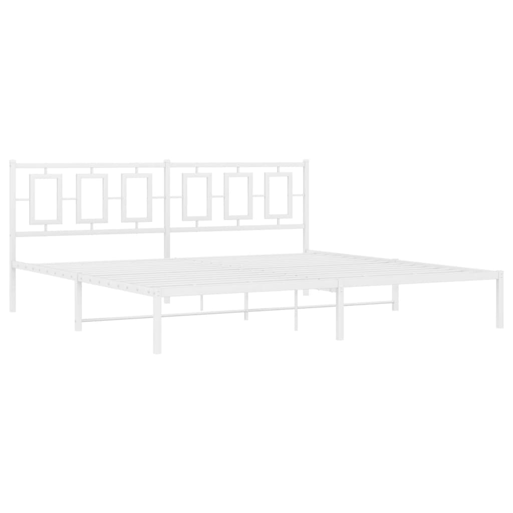 Giroletto con Testiera Metallo Bianco 193x203 cm | homemem39