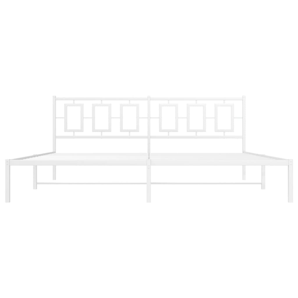 Giroletto con Testiera Metallo Bianco 193x203 cm | homemem39