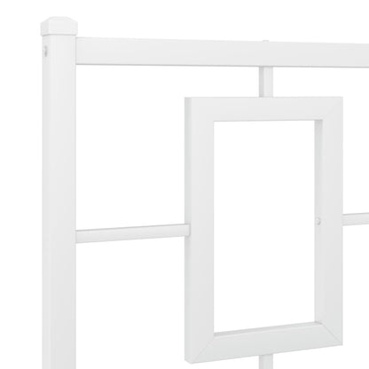 Giroletto con Testiera Metallo Bianco 193x203 cm | homemem39