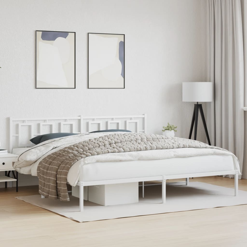 Giroletto con Testiera Metallo Bianco 193x203 cm | homemem39