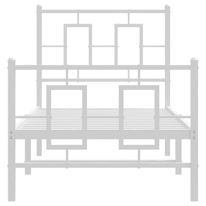 Giroletto con Testiera e Pediera Metallo Bianco 75x190 cm | homemem39