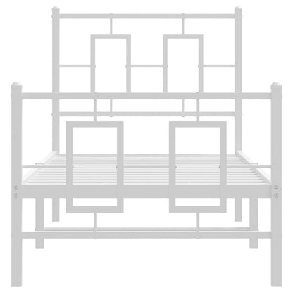 Giroletto con Testiera e Pediera Metallo Bianco 80x200 cm | homemem39
