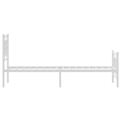 Giroletto con Testiera e Pediera Metallo Bianco 80x200 cm | homemem39