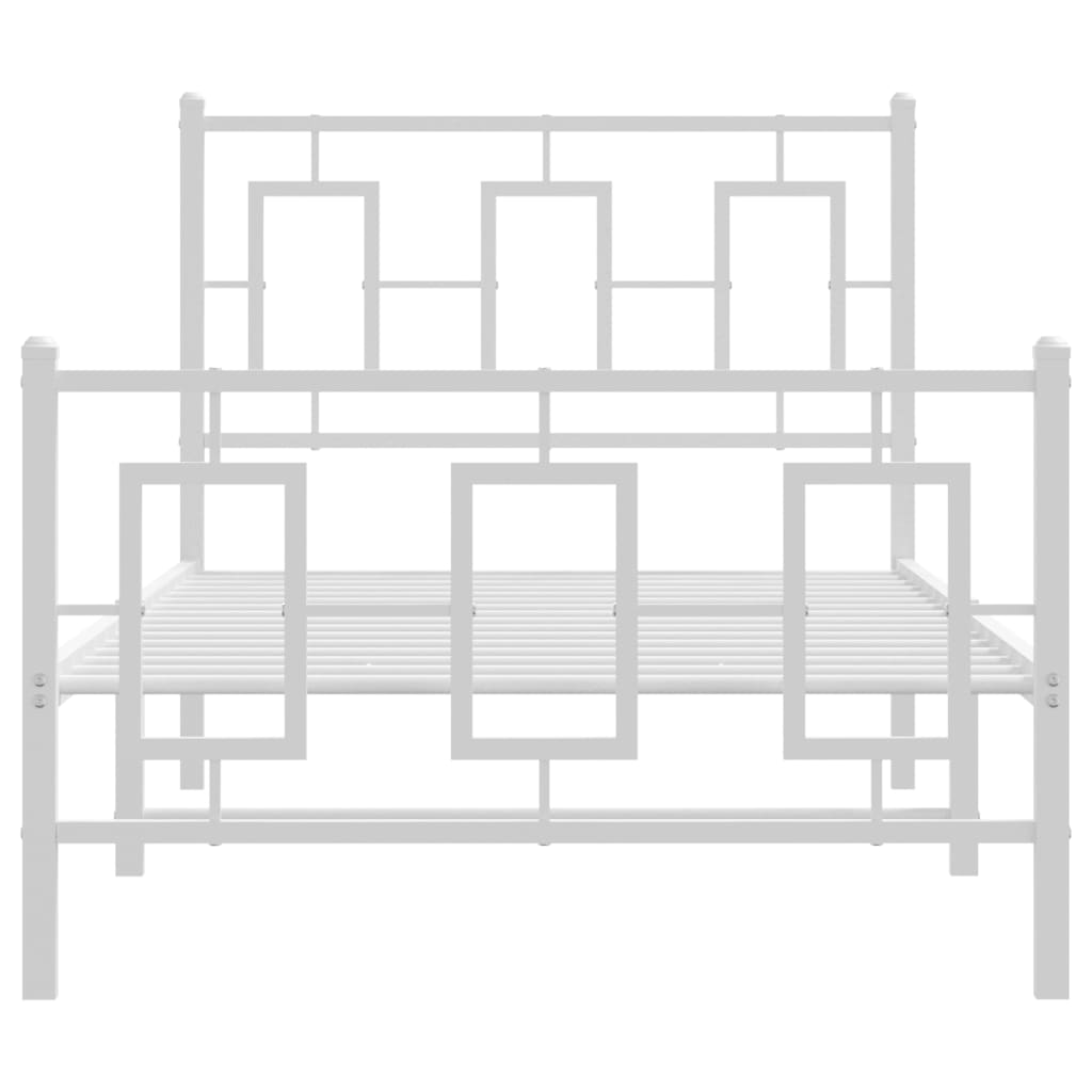 Giroletto con Testiera e Pediera Metallo Bianco 90x200 cm | homemem39