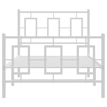Giroletto con Testiera e Pediera Metallo Bianco 90x200 cm | homemem39