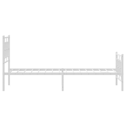 Giroletto con Testiera e Pediera Metallo Bianco 90x200 cm | homemem39