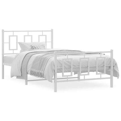 Giroletto con Testiera e Pediera Metallo Bianco 100x200 cm | homemem39