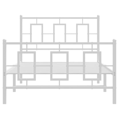 Giroletto con Testiera e Pediera Metallo Bianco 100x200 cm | homemem39