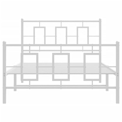 Giroletto con Testiera e Pediera Metallo Bianco 107x203 cm - homemem39