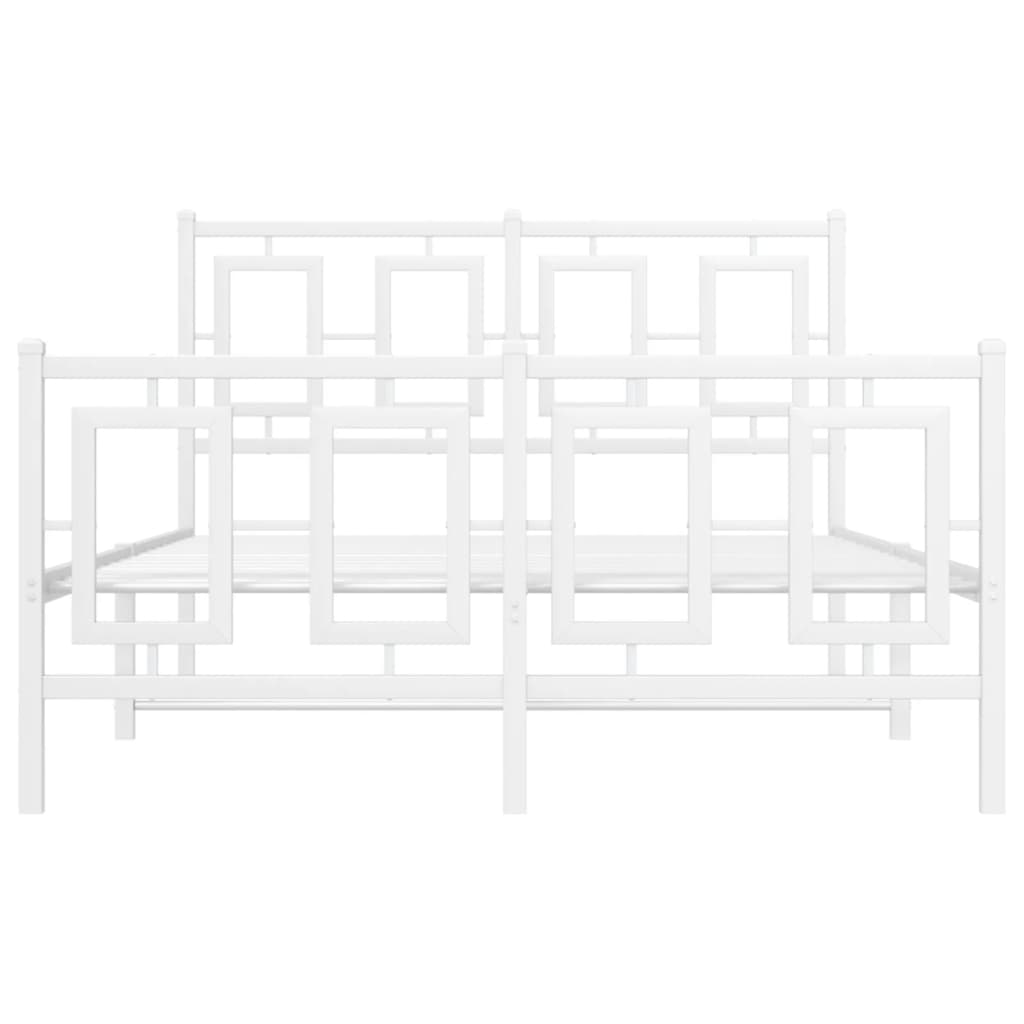 Giroletto con Testiera e Pediera Metallo Bianco 120x200 cm - homemem39