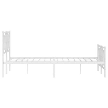Giroletto con Testiera e Pediera Metallo Bianco 135x190 cm | homemem39