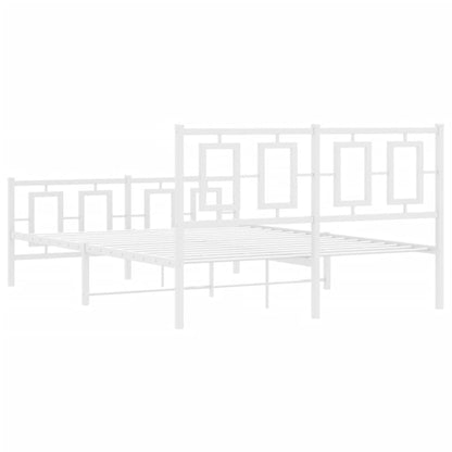 Giroletto con Testiera e Pediera Metallo Bianco 135x190 cm