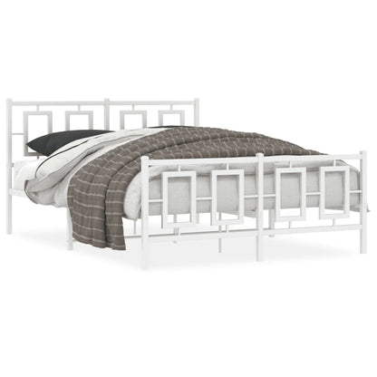Giroletto con Testiera e Pediera Metallo Bianco 140x190 cm | homemem39
