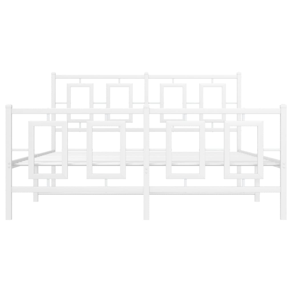 Giroletto con Testiera e Pediera Metallo Bianco 140x190 cm | homemem39