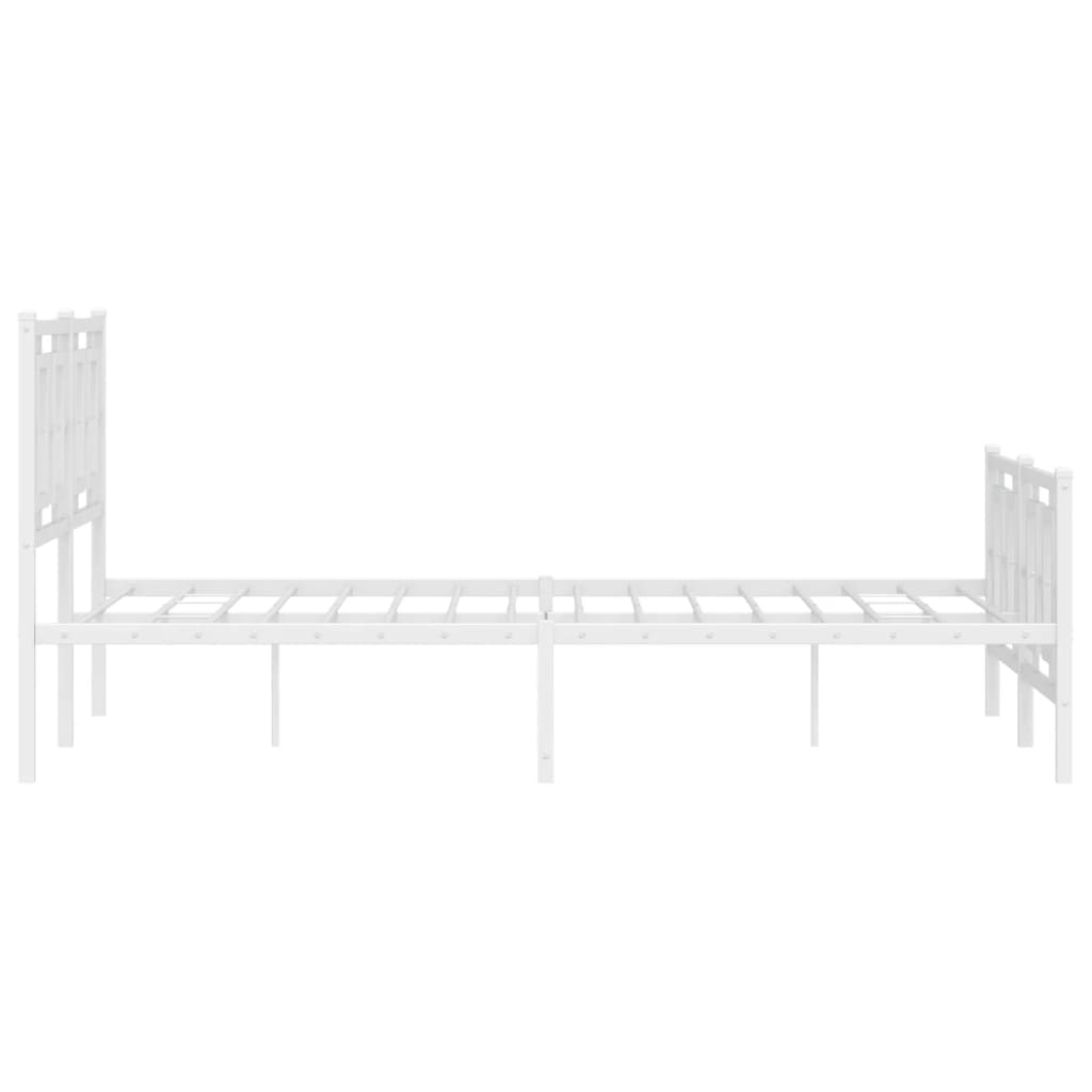 Giroletto con Testiera e Pediera Metallo Bianco 140x190 cm | homemem39
