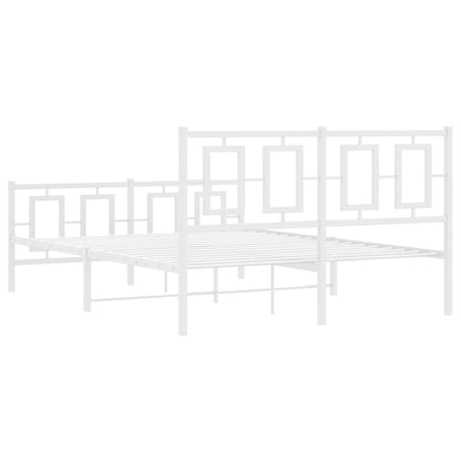 Giroletto con Testiera e Pediera Metallo Bianco 140x190 cm | homemem39