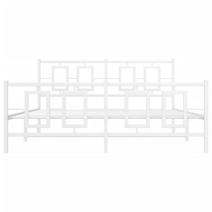 Giroletto con Testiera e Pediera Metallo Bianco 150x200 cm - homemem39