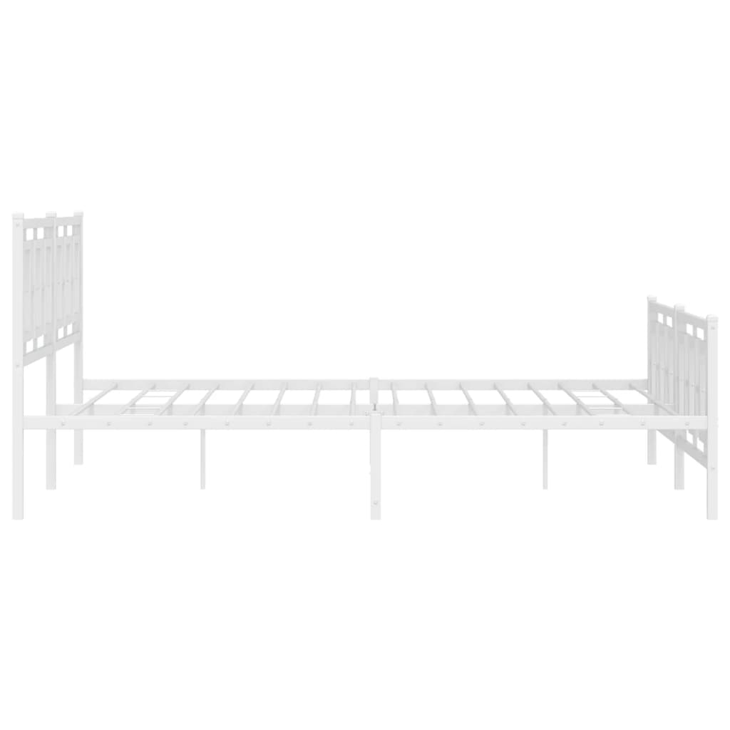 Giroletto con Testiera e Pediera Metallo Bianco 180x200 cm | homemem39