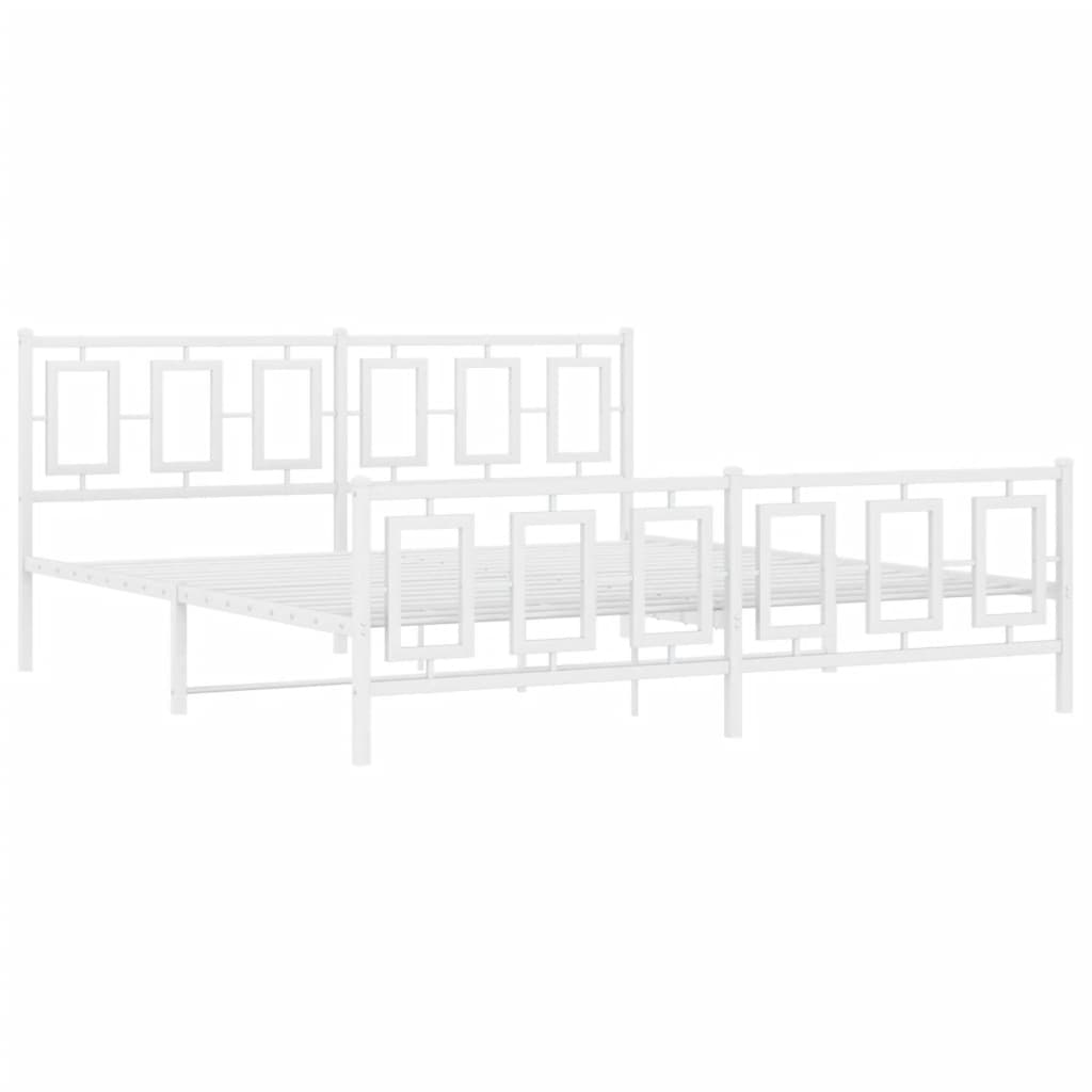 Giroletto con Testiera e Pediera Metallo Bianco 183x213 cm | homemem39