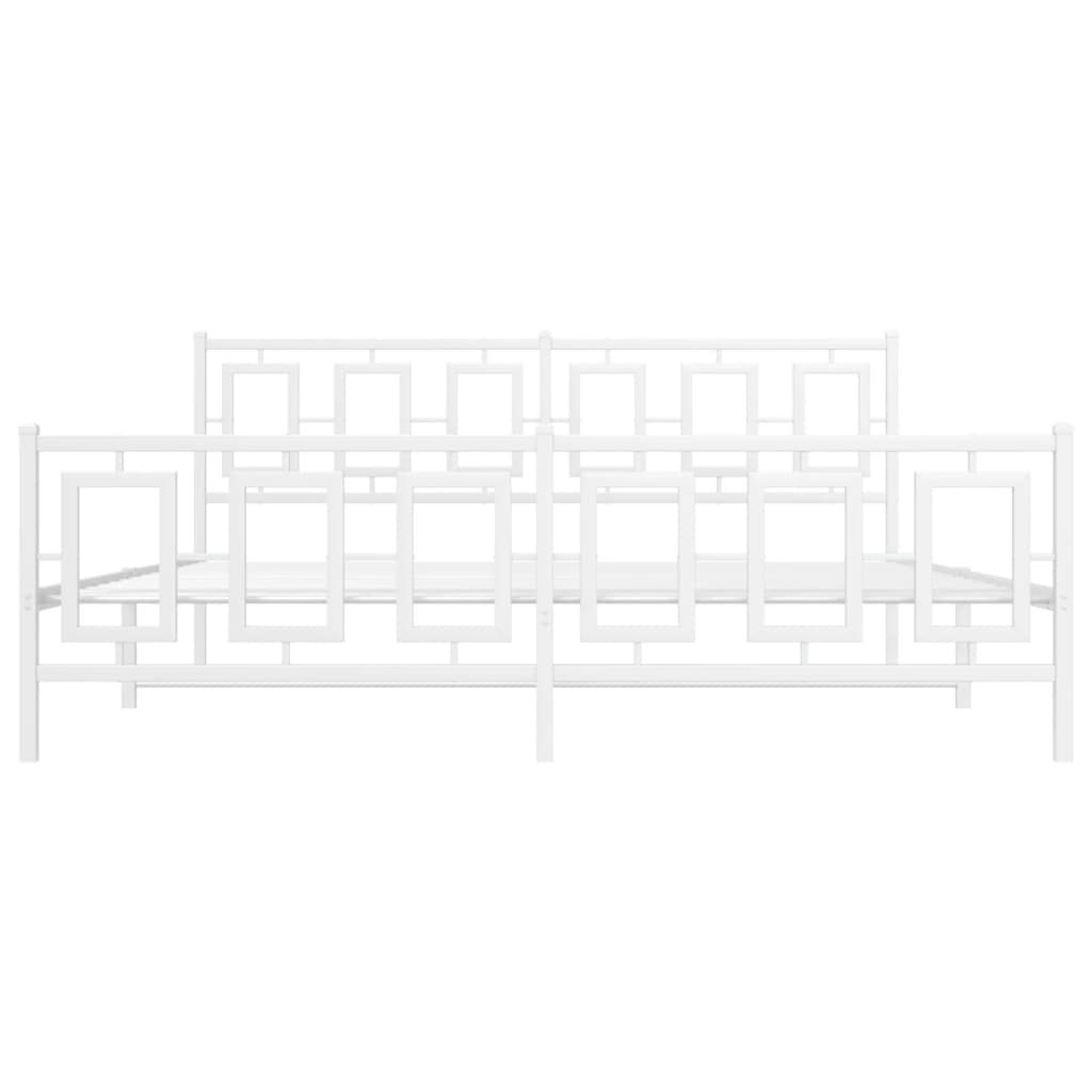 Giroletto con Testiera e Pediera Metallo Bianco 183x213 cm | homemem39