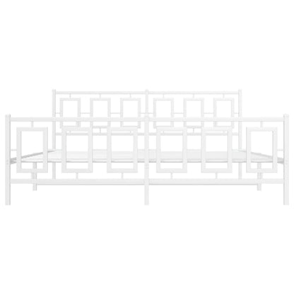 Giroletto con Testiera e Pediera Metallo Bianco 183x213 cm | homemem39