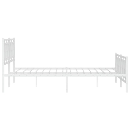 Giroletto con Testiera e Pediera Metallo Bianco 183x213 cm | homemem39