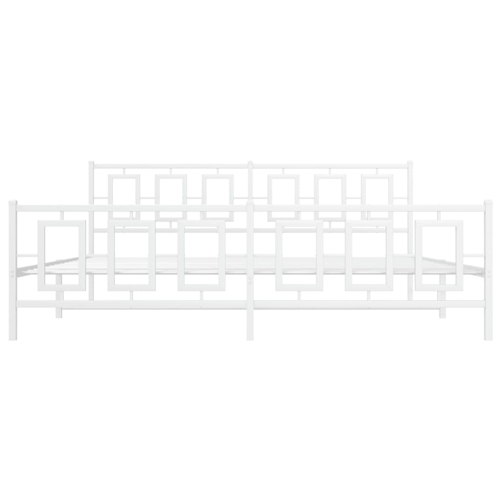 Giroletto con Testiera e Pediera Metallo Bianco 200x200 cm