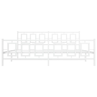 Giroletto con Testiera e Pediera Metallo Bianco 200x200 cm