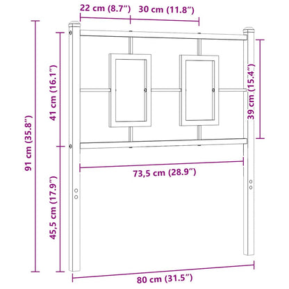 Testiera di Ricambio in Metallo Bianco 75 cm | homemem39