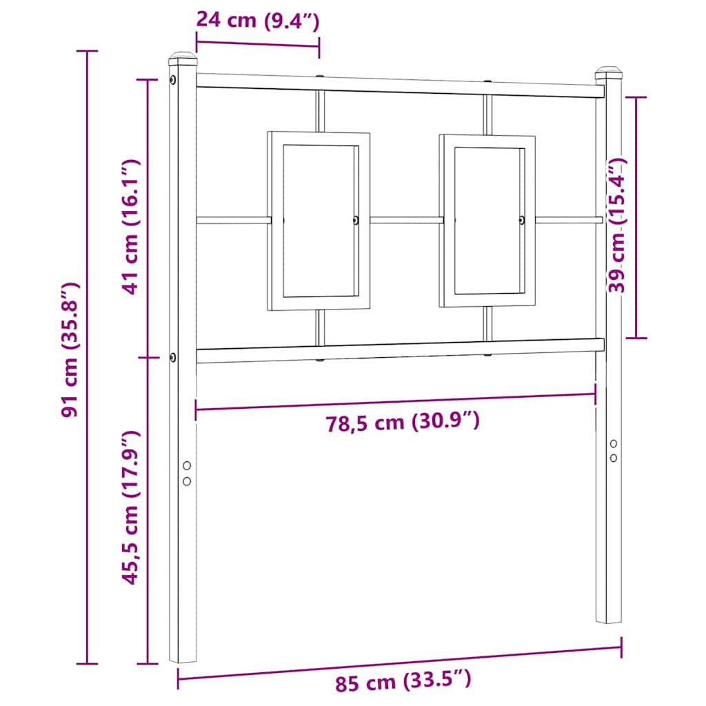 Testiera di Ricambio in Metallo Bianco 80 cm | homemem39