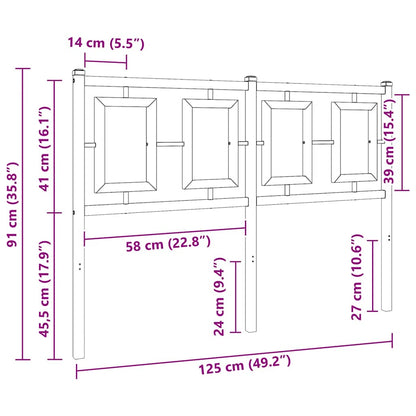 Testiera di Ricambio in Metallo Bianco 120 cm | homemem39