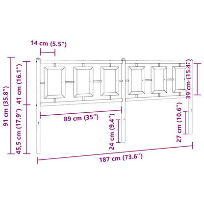 Testiera di Ricambio in Metallo Bianco 180 cm | homemem39