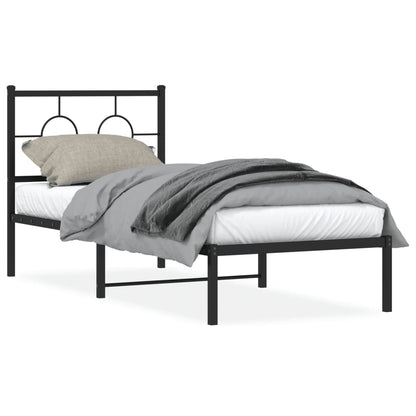 Giroletto con Testiera in Metallo Nero 80x200 cm | homemem39