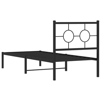 Giroletto con Testiera in Metallo Nero 80x200 cm | homemem39