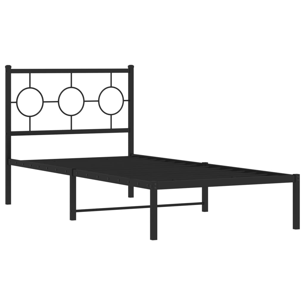 Giroletto con Testiera in Metallo Nero 90x190 cm - homemem39