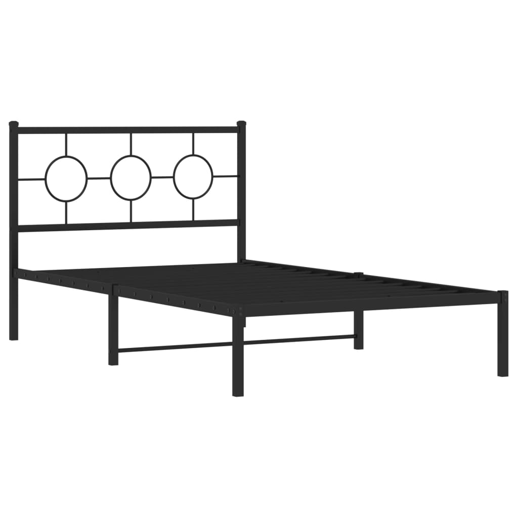 Giroletto con Testiera in Metallo Nero 107x203 cm - homemem39